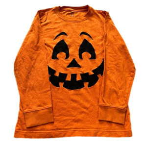 𝅺GYMBOREE Halloween Pumpkin 100% Cotton Jack-O-Lantern Long Sleeved Shirt